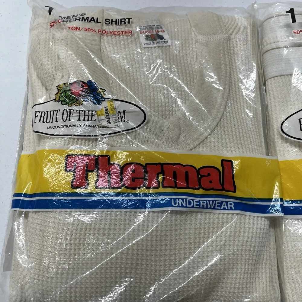 Vintage Fruit Of The Loom Thermal Underwear Set XL Long Sleeve Pants NOS 1983